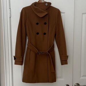 Babaton Camel Double-Breasted Coat